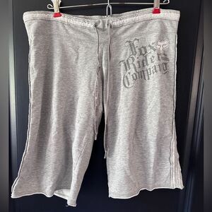 FOX Racing Gray Sweat Lounge Well Worn Shorts Large 17” waist flat lay